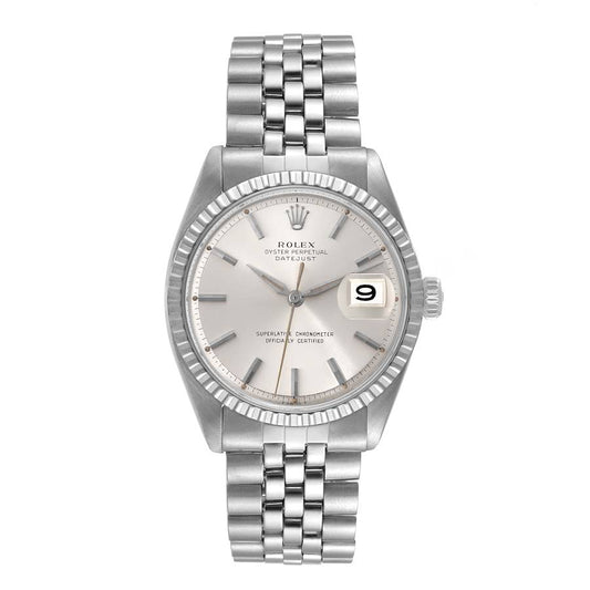 Rolex Datejust Silver Stick Dial on D Link Jubilee Bracelet Ref. 1603 1962