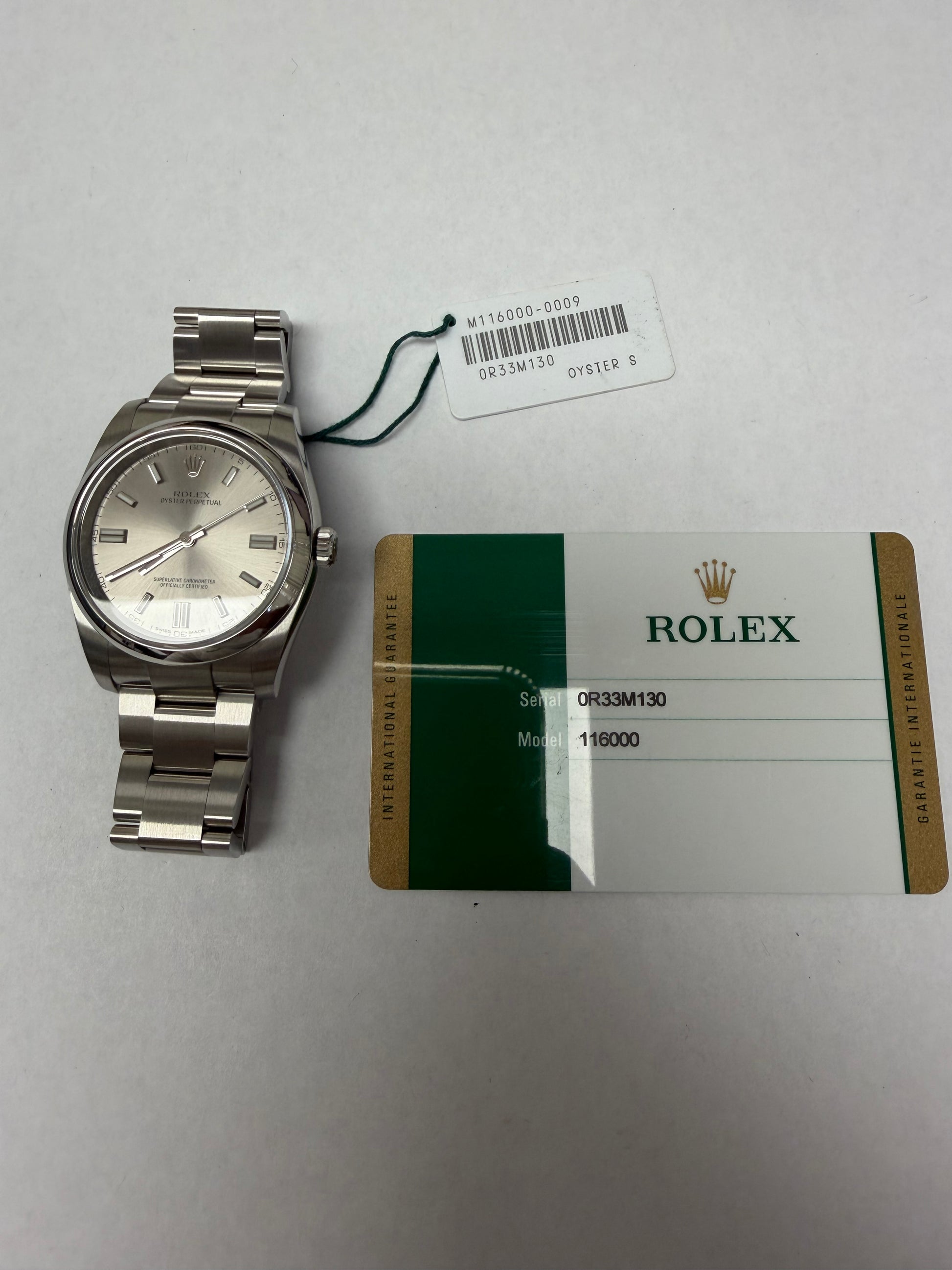 Rolex Oyster Perpetual Silver Dial on Oyster Ref. 116000 Card 2018 — view 5