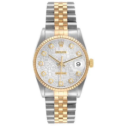 Rolex Datejust Anniversary Factory Diamond Dial Dial on D Link Jubilee Ref. 16233 Papers 2002