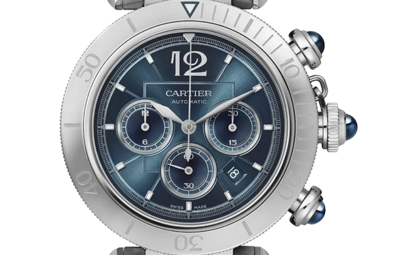 Cartier Pasha Blue Dial on Leather Ref 4363 with Card 2025