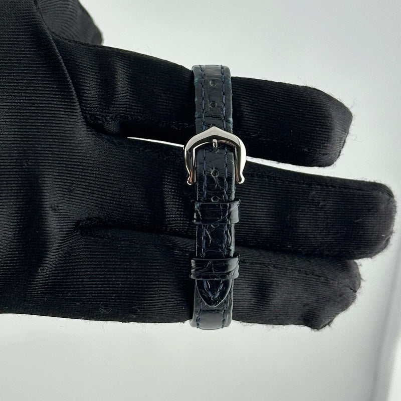 Cartier Tank Americane Silver Roman Dial on Leather Ref 4056 with Card 2021