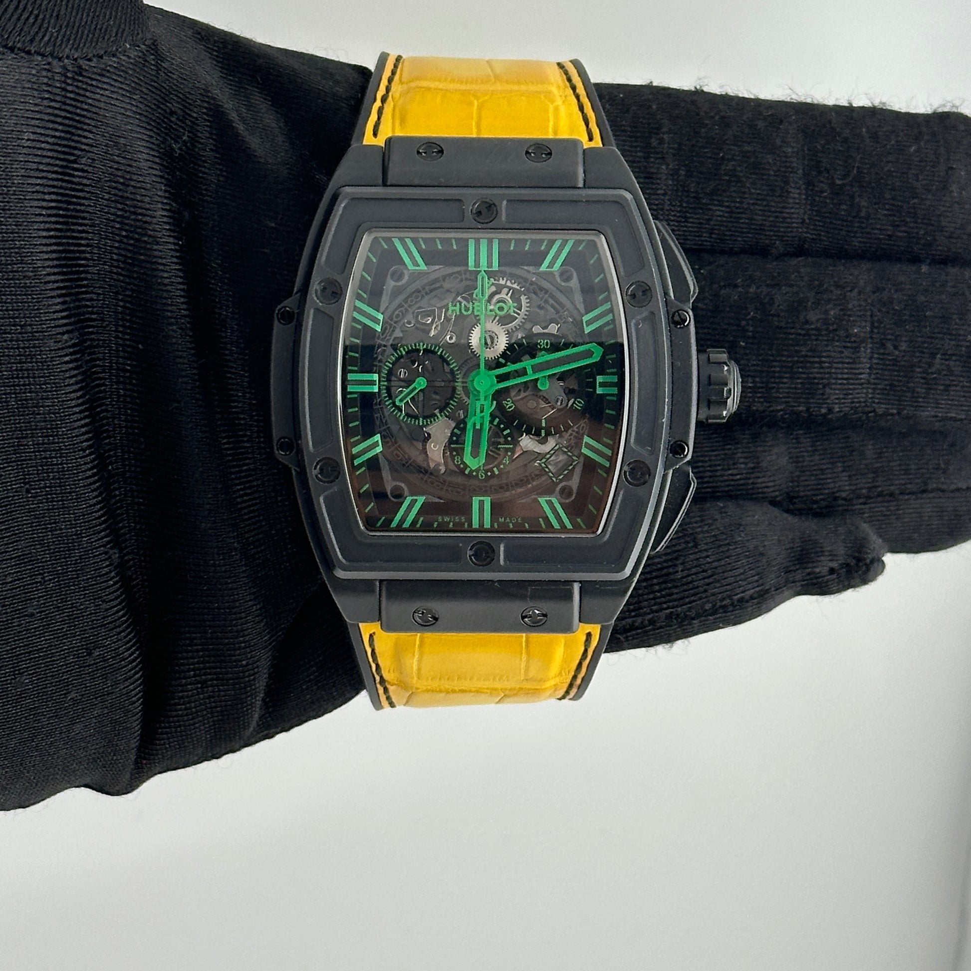 Hublot Spirit of Big Bang B/P Black With Green Markers Dial on Leather/Rubber Ref. 601.CG.0190.LR Card 2020 — view 2