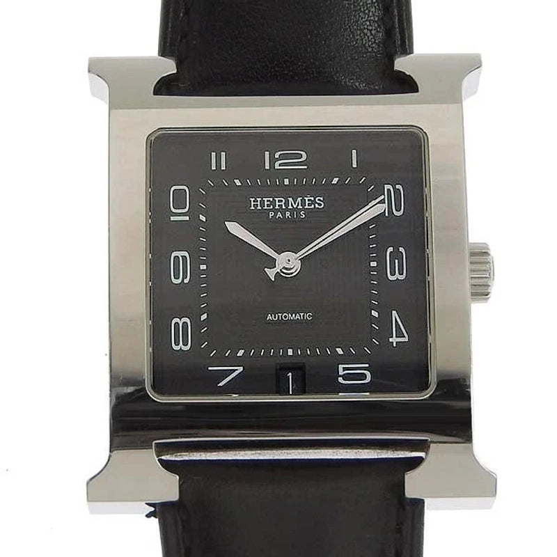 Hermes H Black Dial on Leather Ref HH2.810