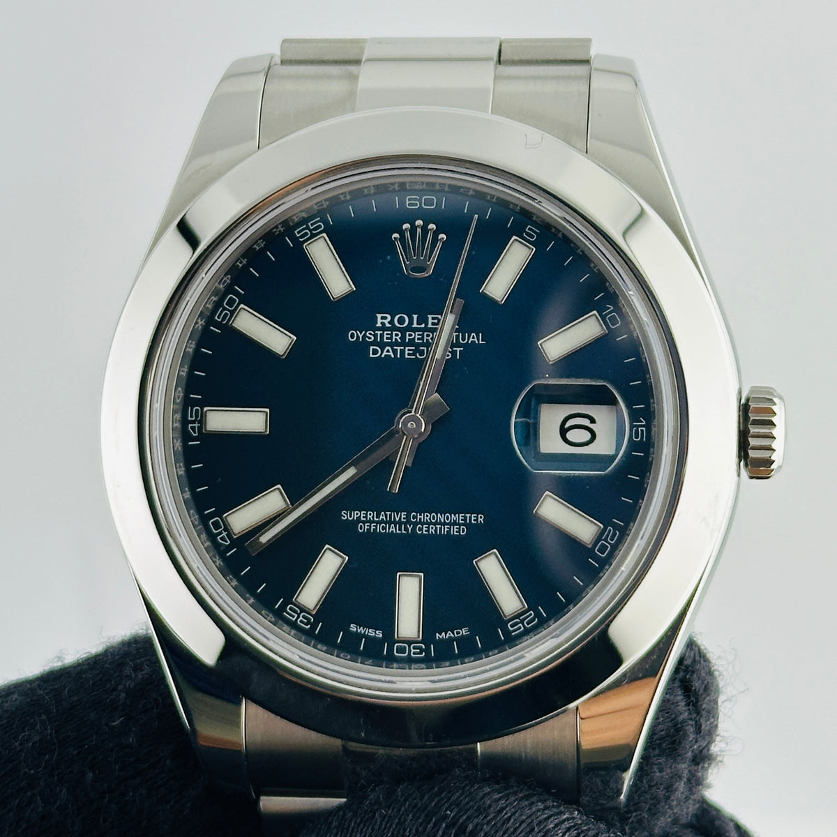 Rolex Datejust Blue Stick Dial on Oyster Bracelet Ref. 116300 Card 2016 — view 2