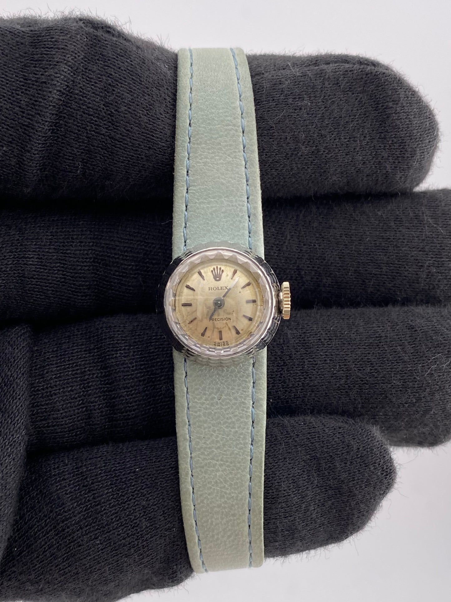 Rolex Chameleon Silver Stick Dial on Leather Ref. 2025/9