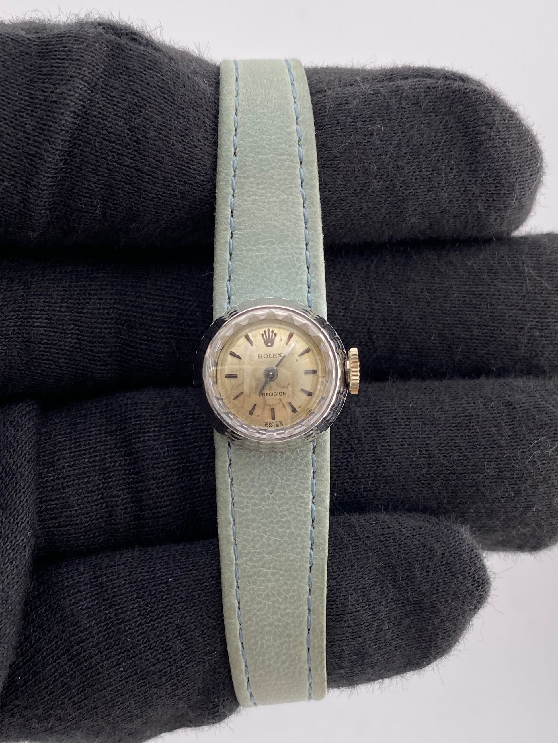 Rolex Chameleon Silver Stick Dial on Leather Ref. 2025/9