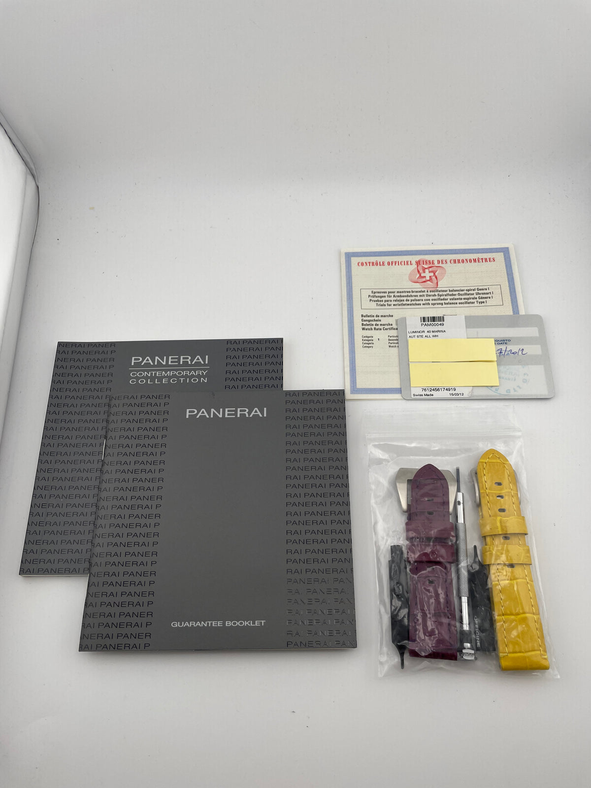Panerai Luminor Marina White Dial on Black Leather Strap Ref. PAM00049 Complete 2012 — view 8