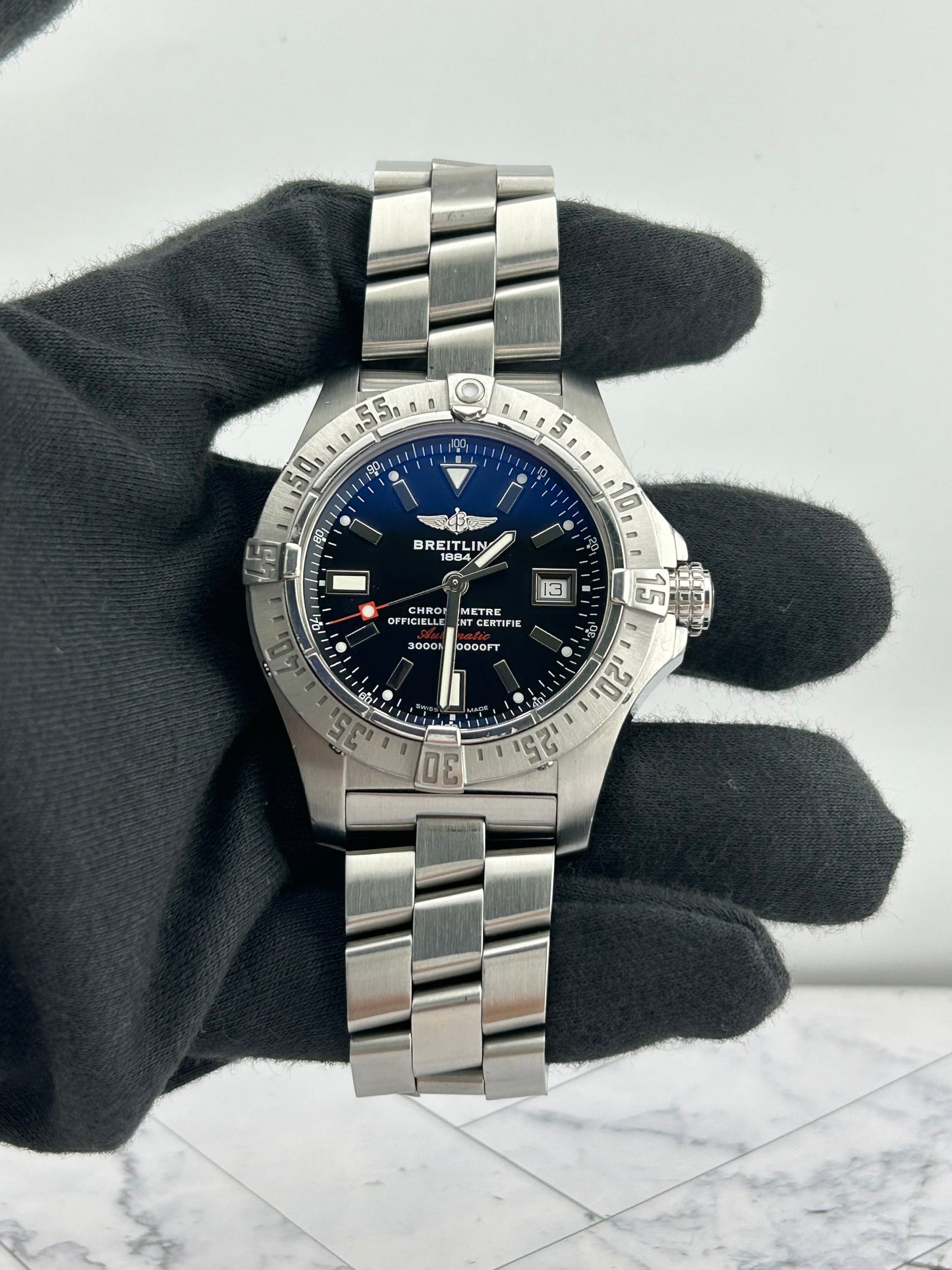 Breitling Avenger Automatic Black Dial on Stainless Steel Bracelet Ref. A1733010/BA05 Card 2013