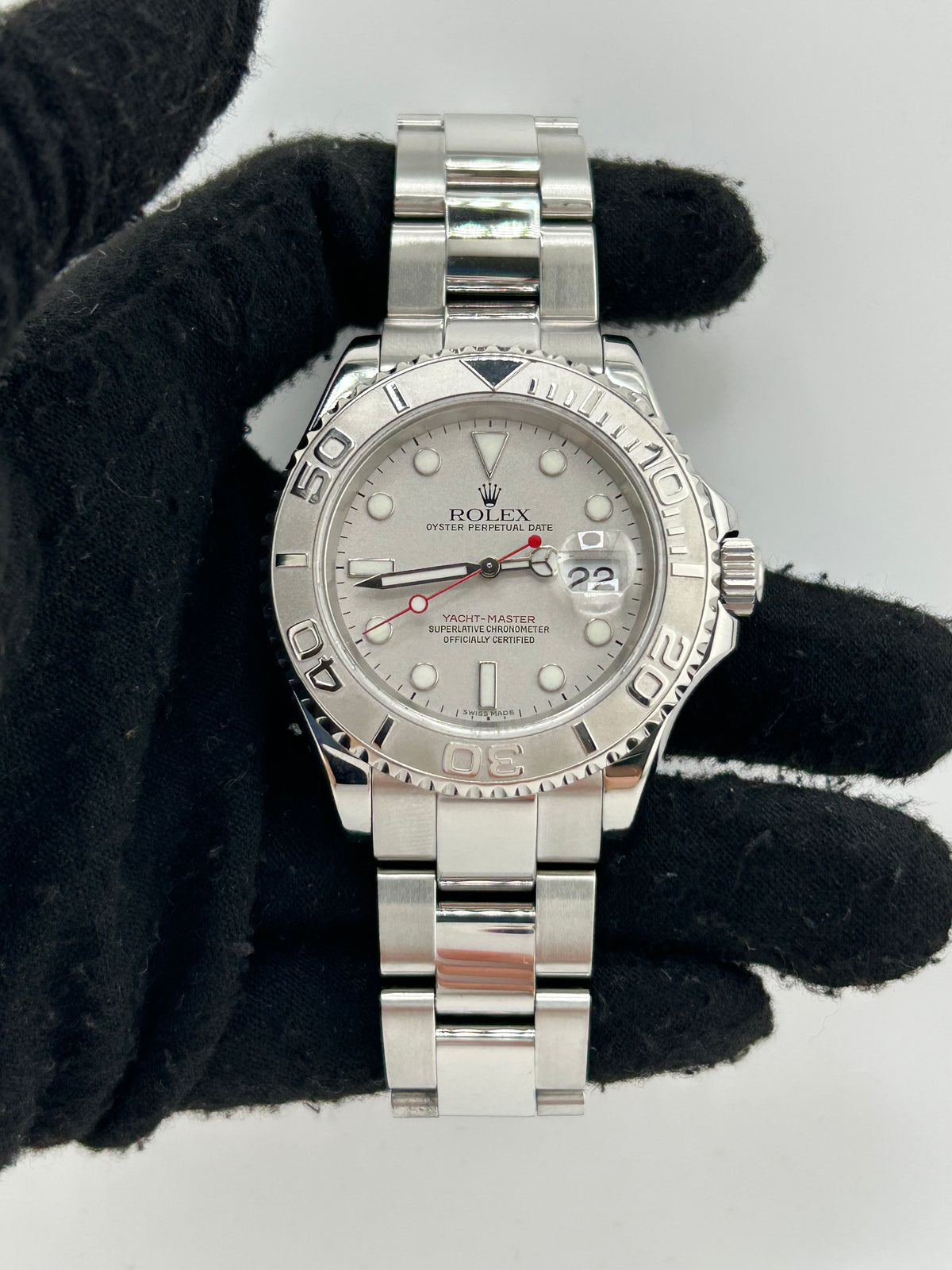 Rolex Yacht Master Platinum Dial on Oyster Steel Bracelet Ref. 16622 Papers 2006 — view 2