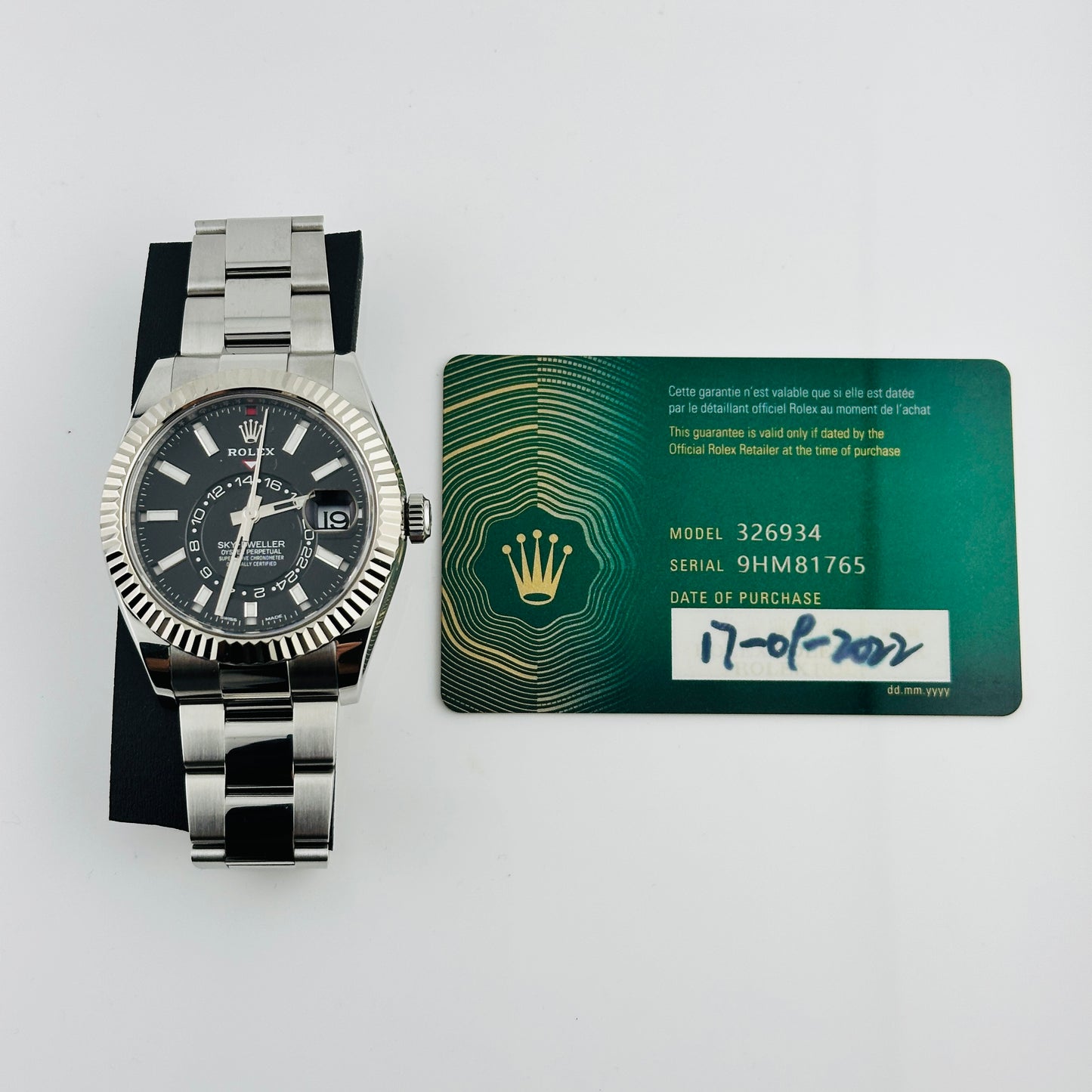 Rolex Sky Dweller Black Dial on Oyster Ref. 326934 Card 2022 — view 6