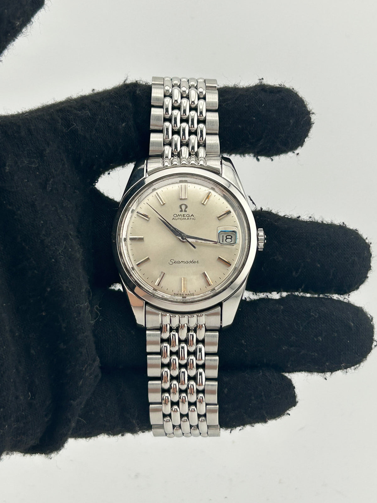 Omega Seamaster Silver Dial on Stainless Steel Bracelet Ref. 166.01