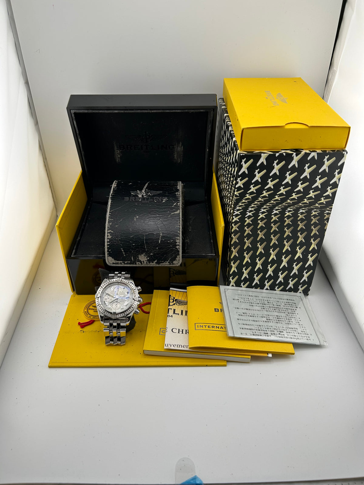 Breitling Evolution Chrono White Dial on Stainless Steel Ref. A13356 Complete Open Date — view 6