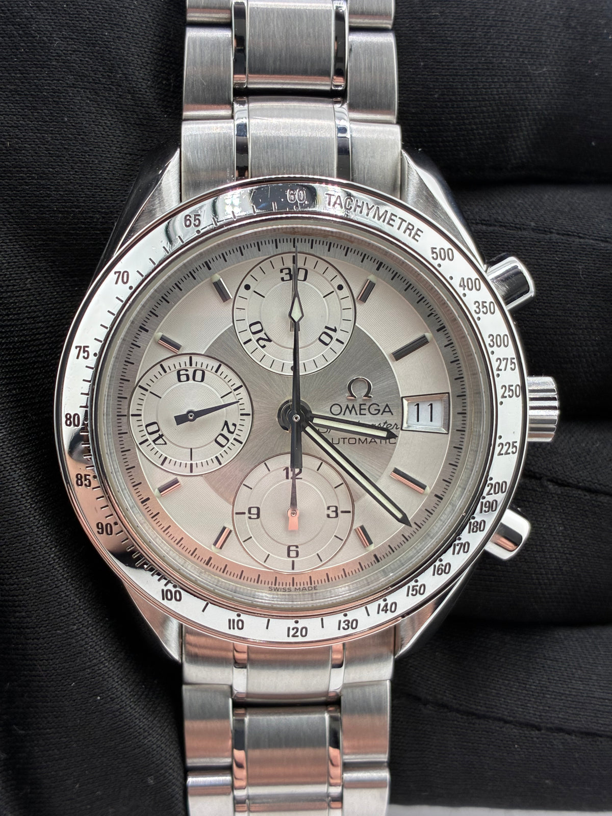 Omega Speedmaster Date Silver Dial on Stainless Steel Bracelet Ref. 3513.30.00 Card 2001 — view 2