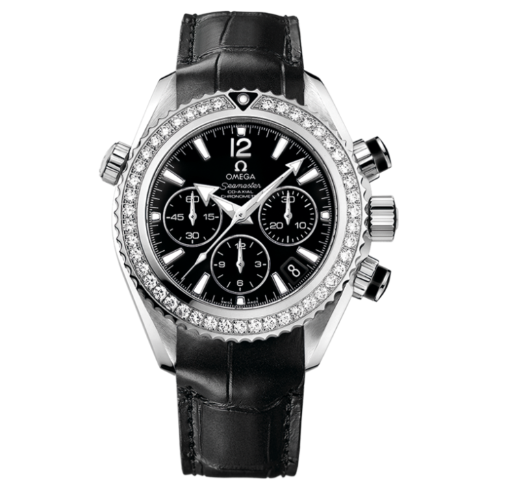 Omega Planet Ocean 600M Black Dial on Leather Band Ref. 222.18.38.50.01.001 Card Open Date