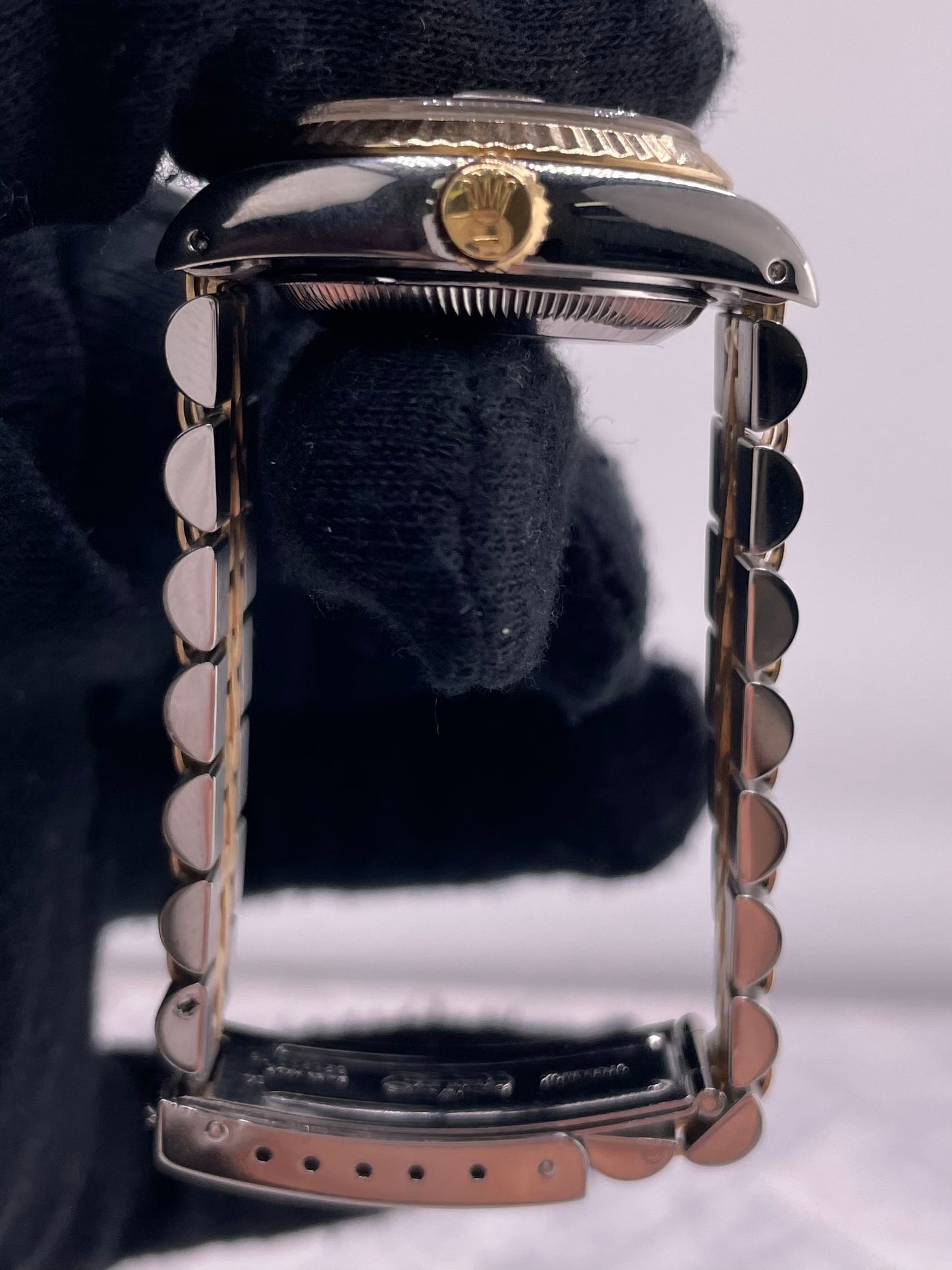 Rolex Datejust Lady Champagne Stick Dial on D Link Jubilee Ref. 69173 — view 6
