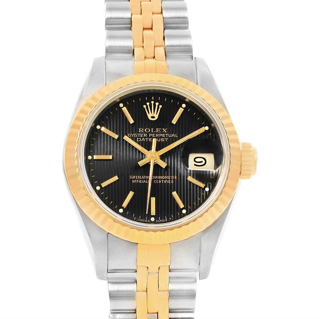 Rolex Datejust Lady Black Tapestry Dial on Jubilee Ref. 69173 Papers 1994