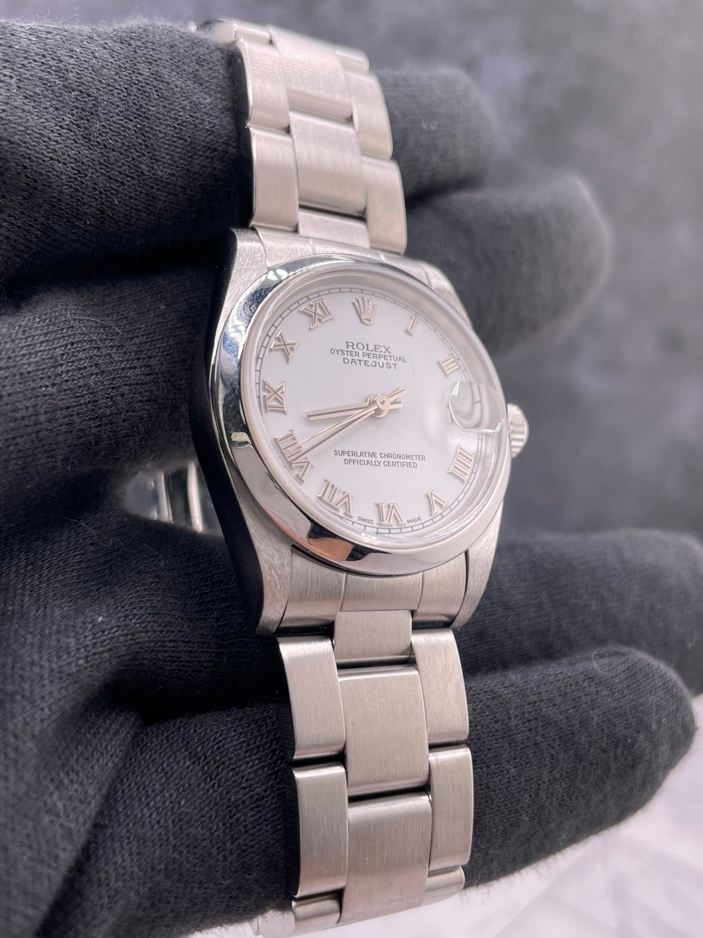 Rolex Datejust White Roman Dial on Oyster Ref. 78240 Papers 2002 — view 3