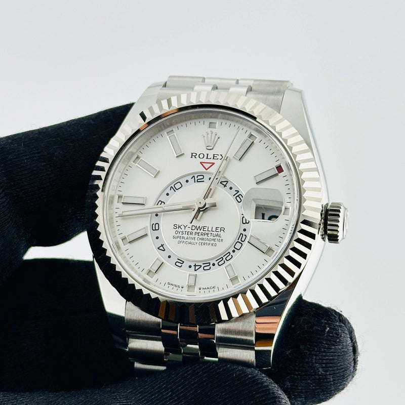 Rolex SkyDweller White Index Dial on Jubilee Ref 336934 with Card 2026