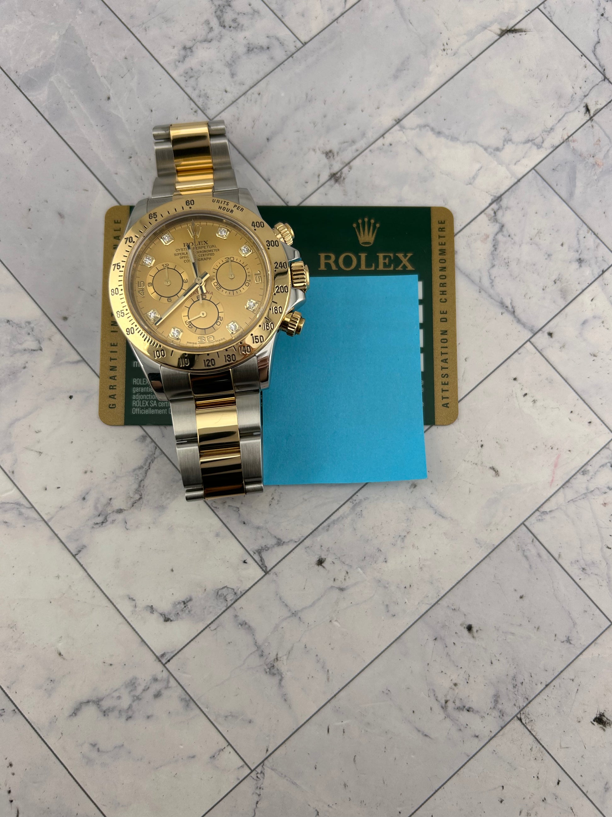Rolex Daytona Champagne Diamond Dial on Oyster Ref. 116523 Card 2014 — view 6