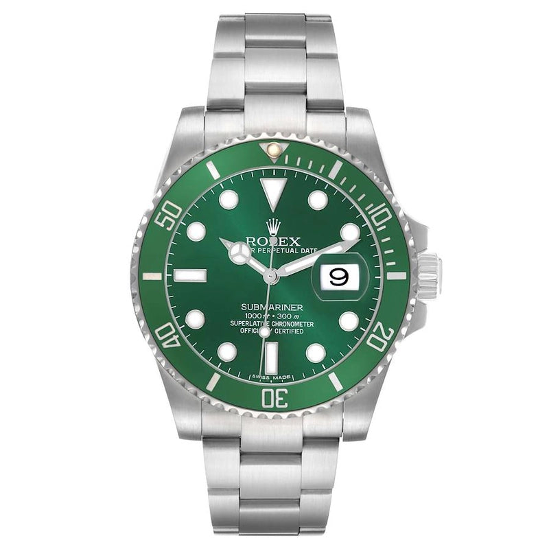 Rolex Submariner Hulk Green Dial on Oyster Ref 116610LV with Card Old Green 2014
