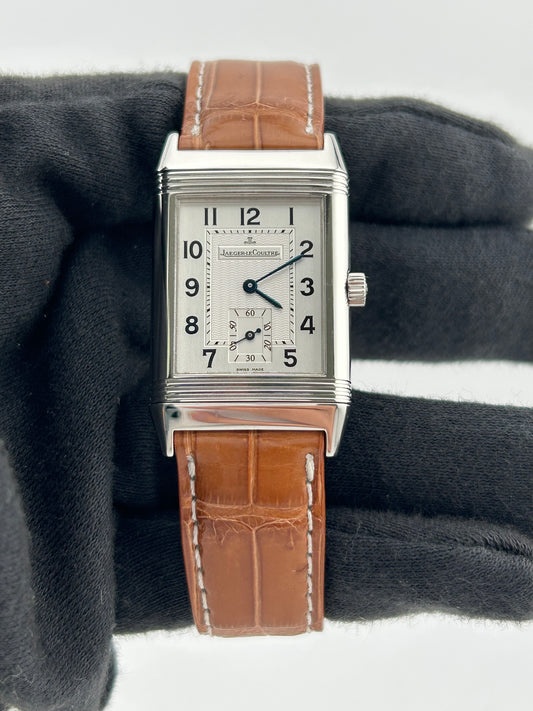 Jaeger Le Coultre Reverso Classic Grande Taille Silver Dial on Leather Strap Ref. 252.8.71 with Box — view 2