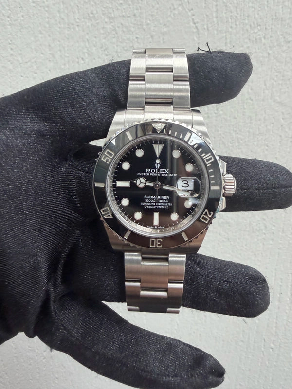 Rolex Submariner Black Dial on Oyster Ref 126610LN with New Style Card Green 2021