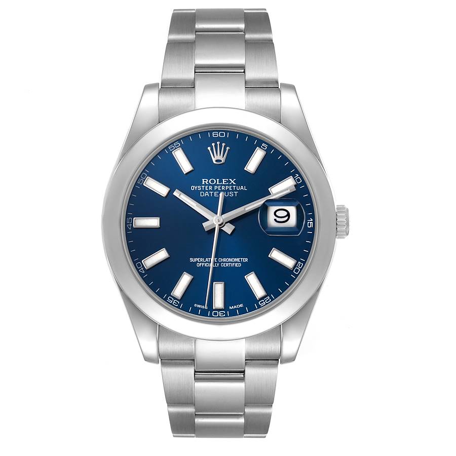 Rolex Datejust Blue Stick Dial on Oyster Bracelet Ref. 116300 Card 2016