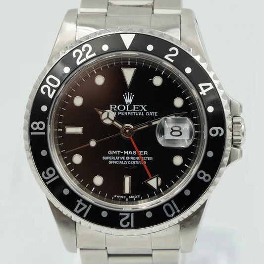 Rolex GMT-Master Black Dial on Oyster Ref 16700 with Papers 1999