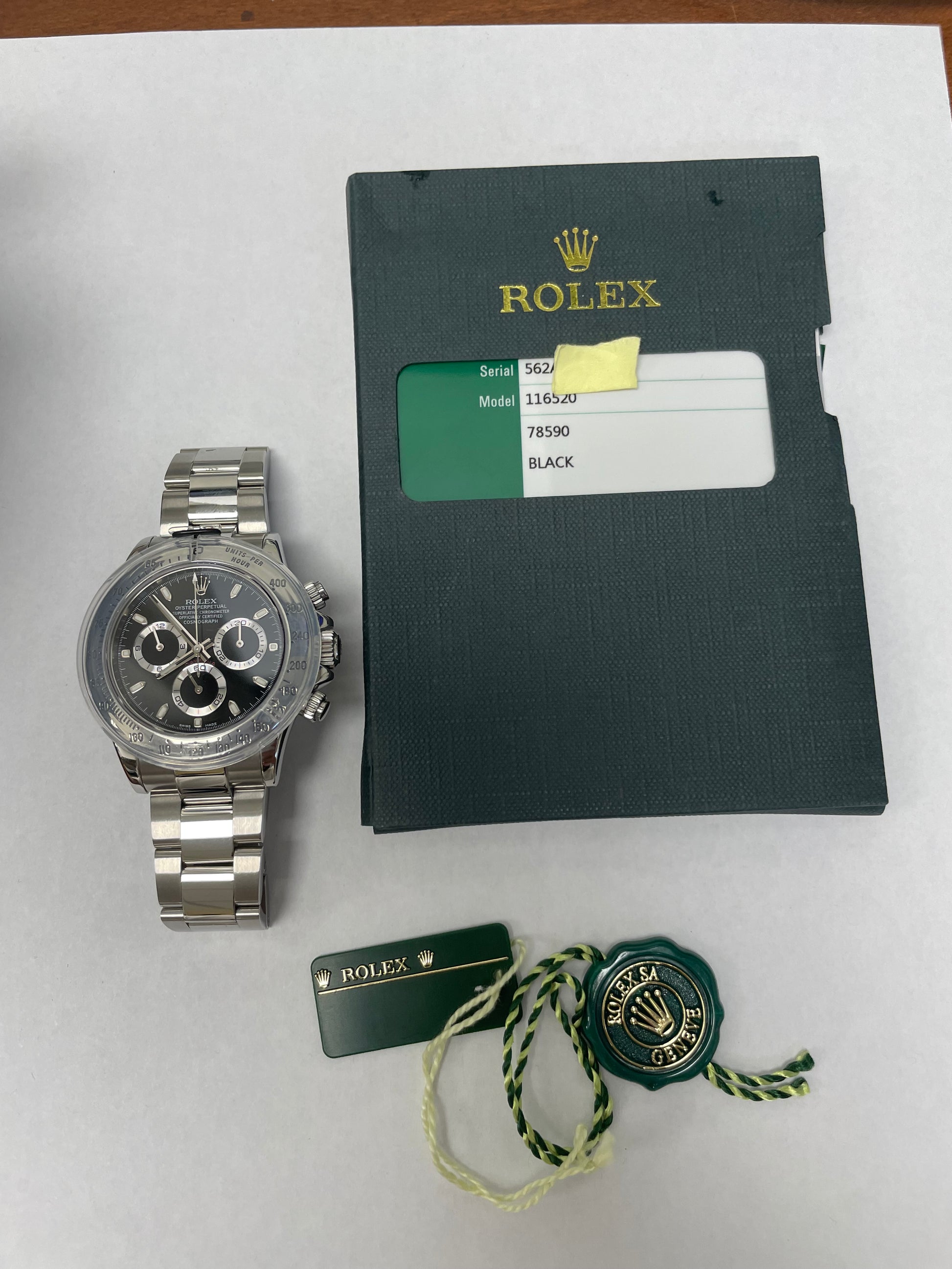Rolex Daytona Black Dial on Oyster Ref. 116520 Card 2016 — view 5