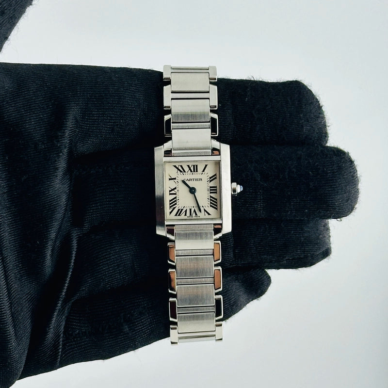 Cartier Tank Francaise White Roman Dial Ref 2384