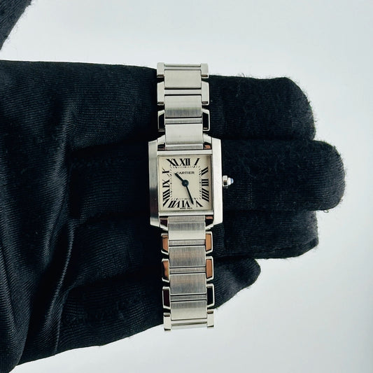 Cartier Tank Francaise White Roman Dial Ref 2384