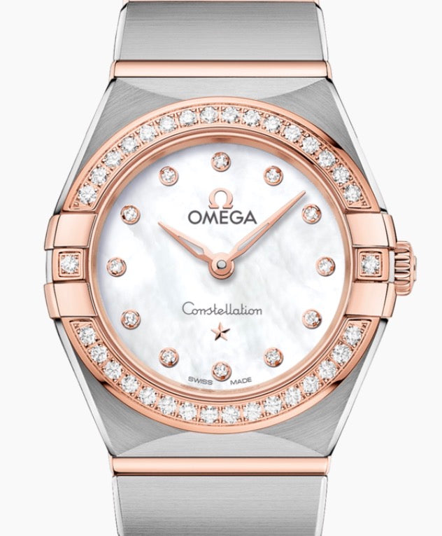 Omega Constellation White Mop Dial on Rose Gold And Stainless Steel Bracelet Ref. 131.25.25.60.55.001