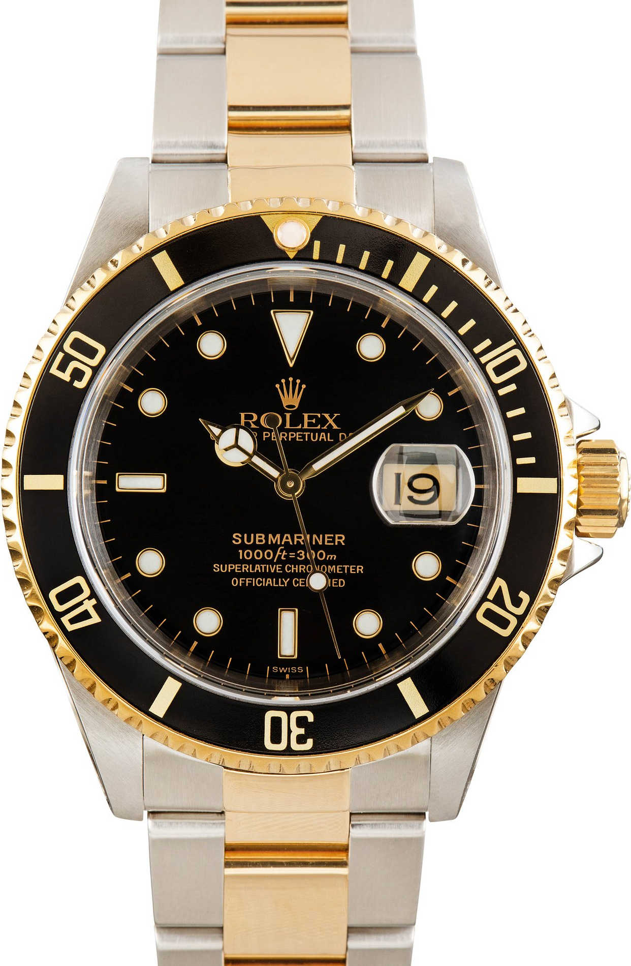 Rolex Submariner Black Dial on Oyster Ref. 16613 Papers 1990