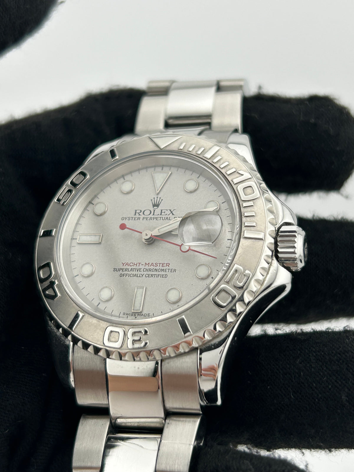 Rolex Yacht Master Platinum Dial on Oyster Steel Bracelet Ref. 16622 Papers 2000 — view 3