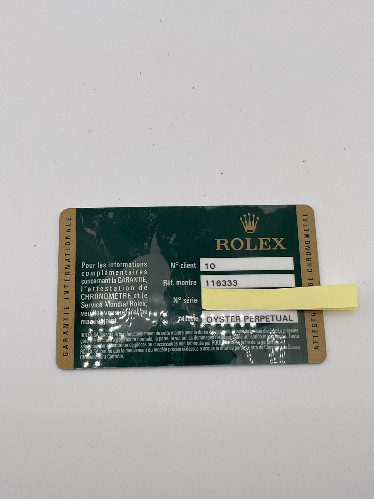 Rolex Datejust II Champagne Diamond Dial on Oyster Ref. 116333 Card 2019 — view 7