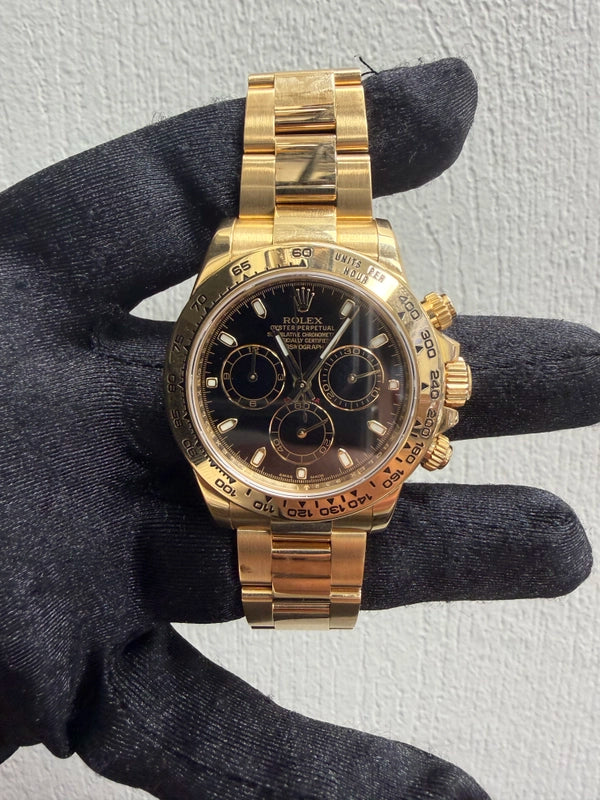 Rolex Daytona Black Index Dial on Oyster Ref 116508 with New Style Card White 2016