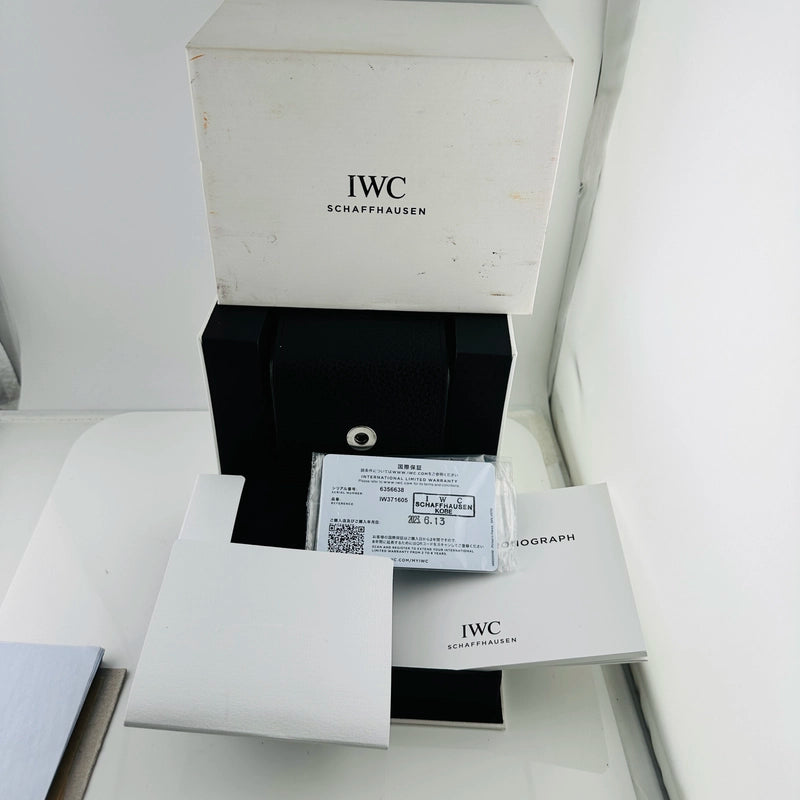 Iwc Portugieser Chronograph Silver Dial on Leather Strap Ref IW371605 with Card 2023