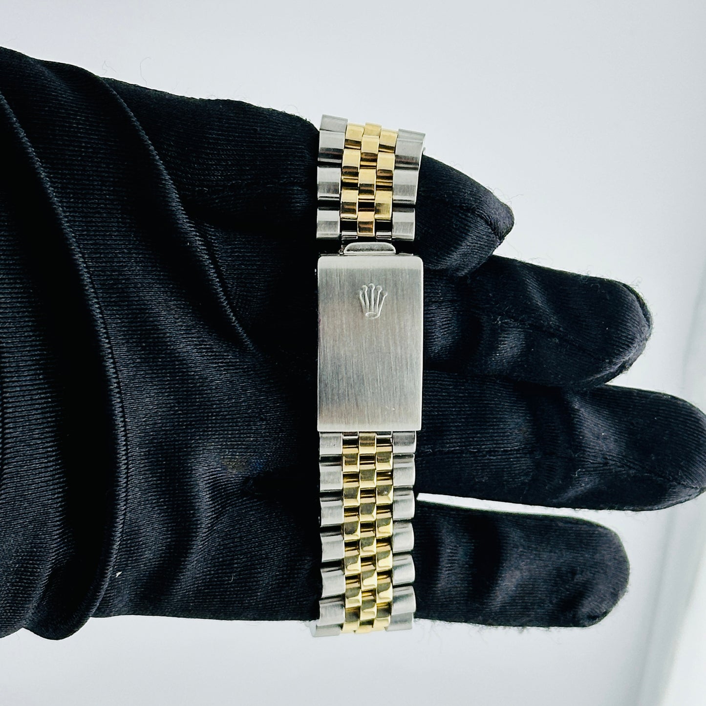 Rolex Datejust Silver / Gold Stick Dial on D Link Jubilee Bracelet Ref. 1601/3 Service Papers 1969 — view 3