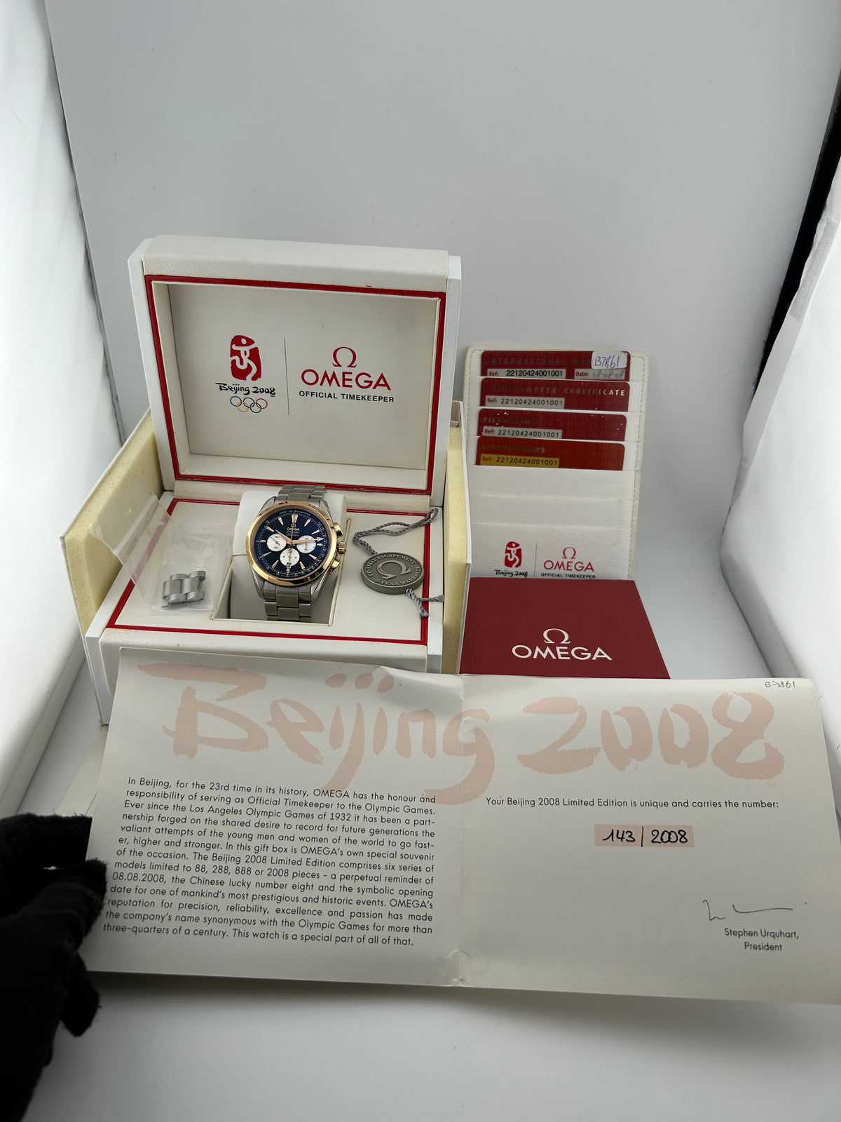 Omega Seamaster Beijing 2008 Black Dial on Stainless Steel Bracelet Ref. 221.20.42.40.01.001 Complete 2008 — view 7