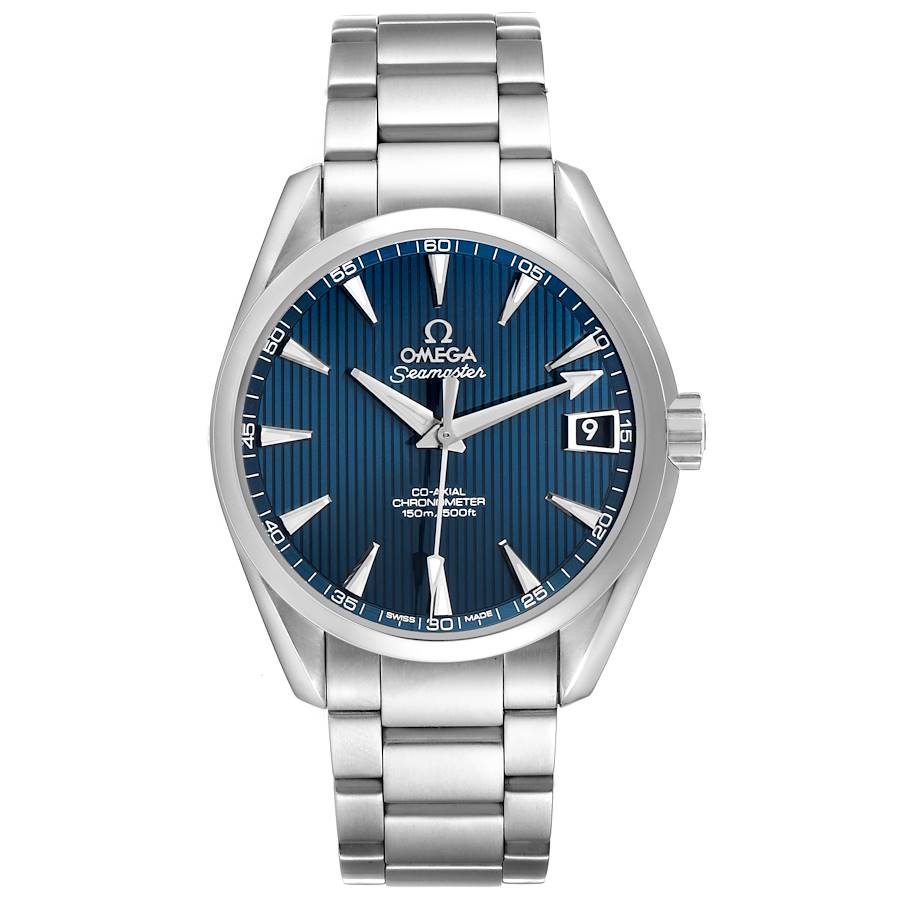 Omega Seamaster Aqua Terra Blue Teak Vertical Pattern Dial on Stainless Steel Bracelet Ref. 231.10.39.21.03.001