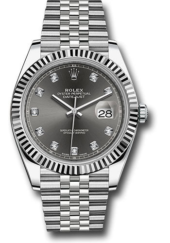 Rolex Datejust Dark Rhodium Diamond Dial on D Link Jubilee Bracelet Ref. 126334 Card 2019