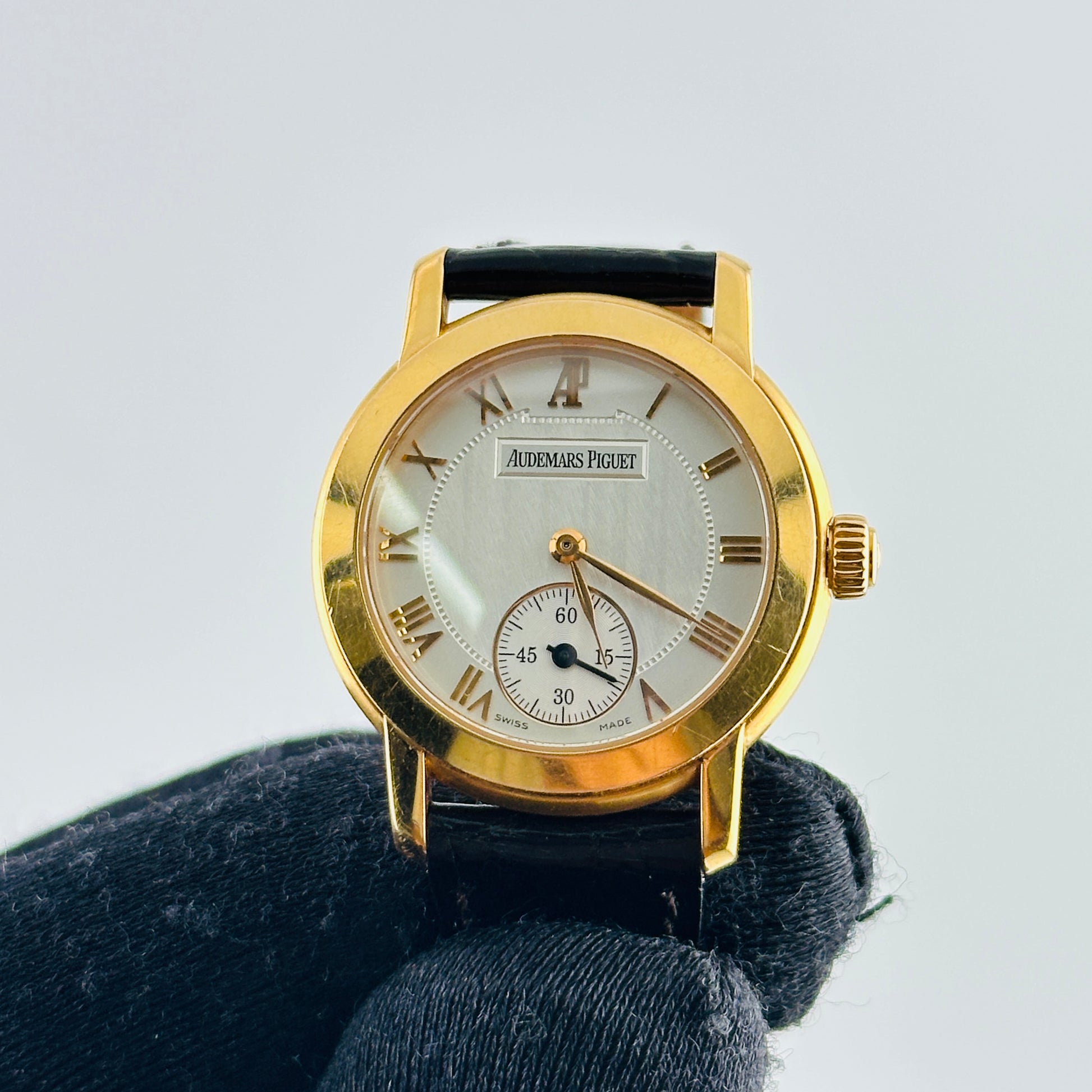 Audemars Piguet Jules Audemars Silver / Rose Gold Roman Numerals Dial on Og Leather Strap Am Buckle Ref. 77208OR — view 3
