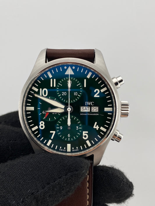 Iwc Pilot's Watch Chronograph Edition Racing Green Dial on Leather Ref. IW377726 Complete 2019 — view 2
