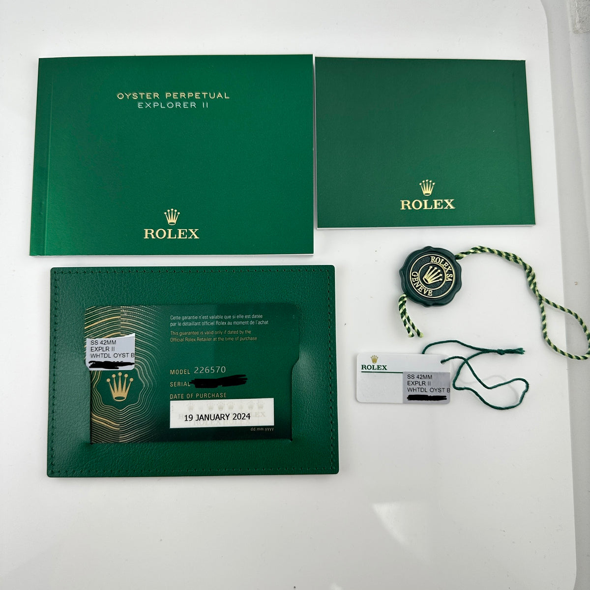 Rolex Explorer II White Dial on Oyster Bracelet Ref. 226570 Card 2024 — view 2