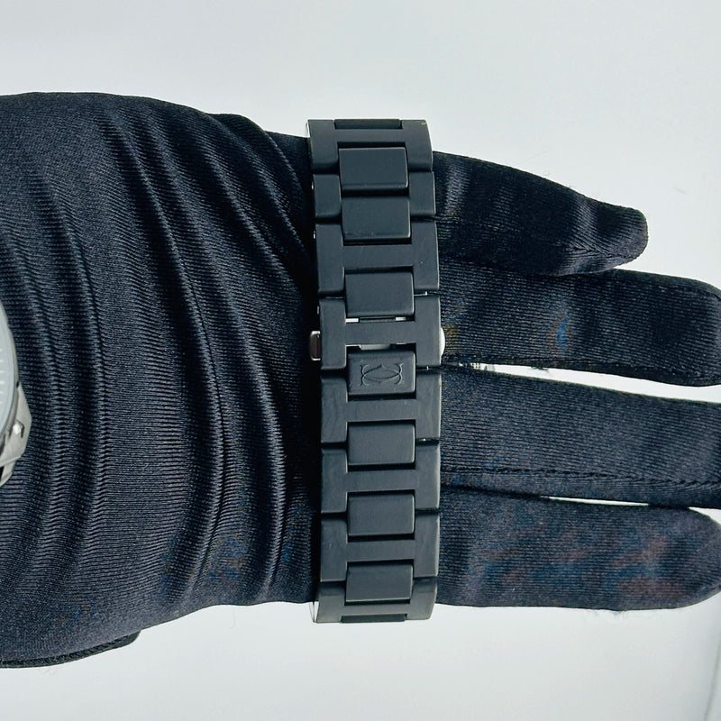 Cartier Pasha Seatimer Black Dial on Black Rubber Coated Stainless Steel Ref 2790