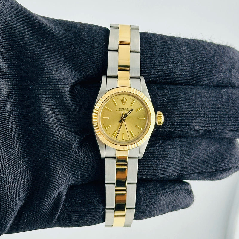 Rolex Oyster Perpetual Champagne Stick Dial on Oyster Ref 67193