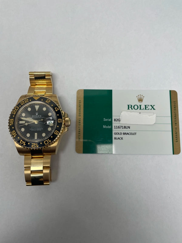 Rolex GMT-Master II Black Dial on Oyster Ref 116718LN with New Style Card White 2016