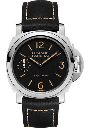Panerai Luminor Base Black Dial on Leather Strap Ref. PAM00915 Complete 2021
