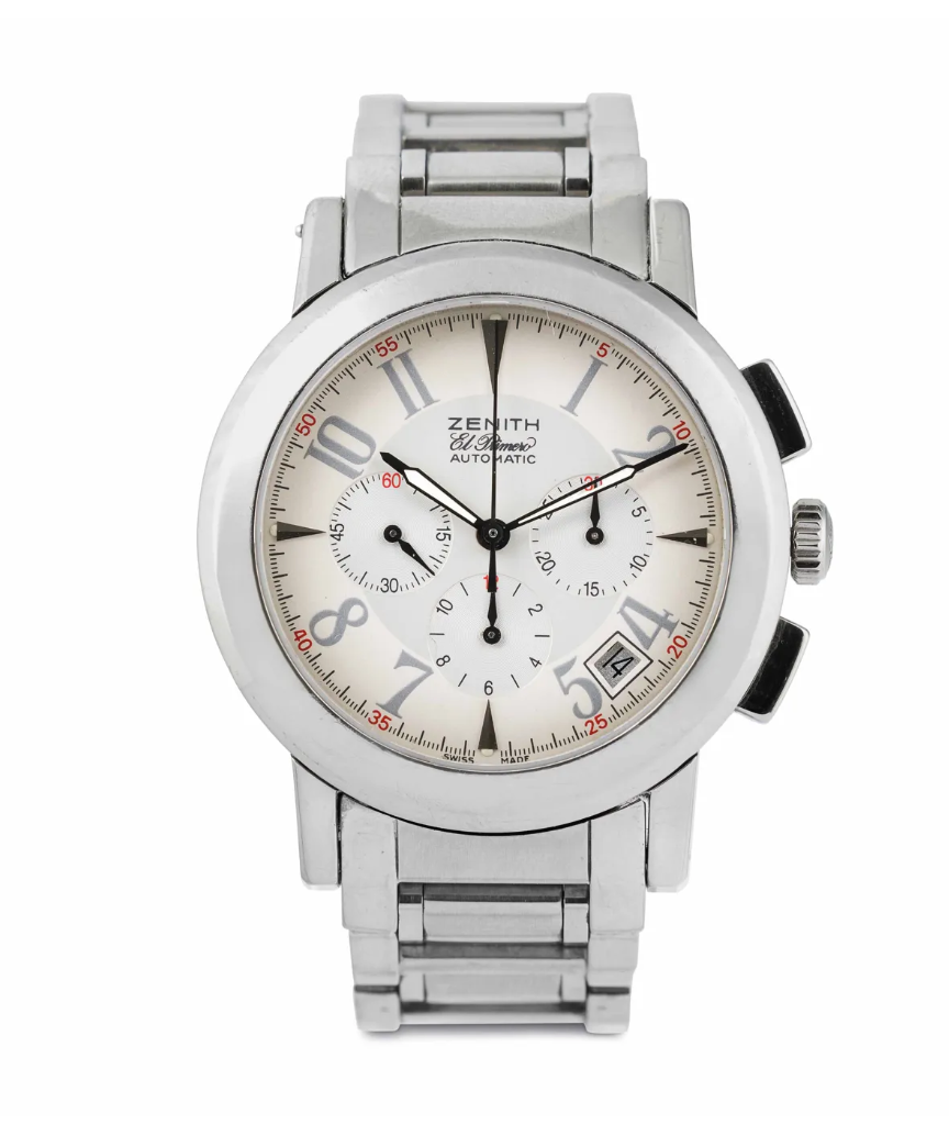 Zenith Port Royal V El Primero Chronograph White Dial on Stainless Steel Bracelet Ref. 02.0450.400 Complete 2003