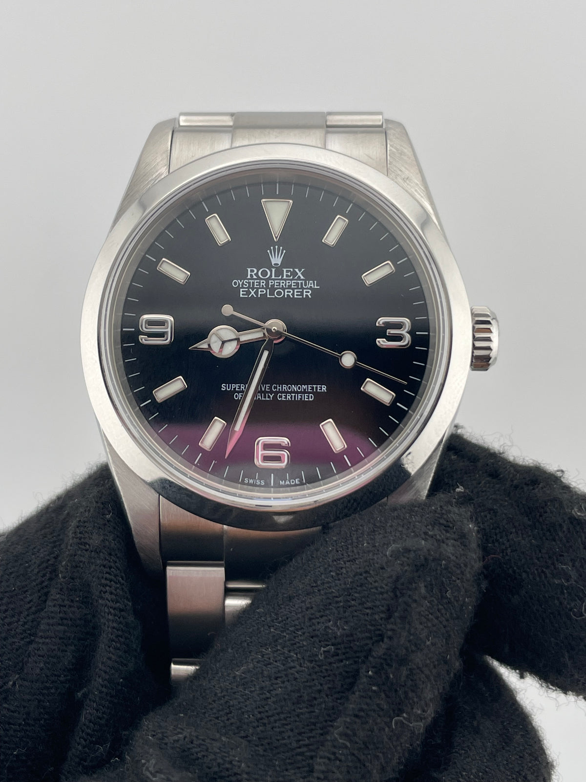 Rolex Explorer Black Dial on Oyster Steel Bracelet Ref. 114270 Papers Open Date — view 3